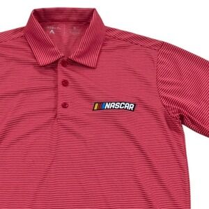 NASCAR Antigua Men's‎ Red Stripe Polo Shirt Size Small Short Sleeve